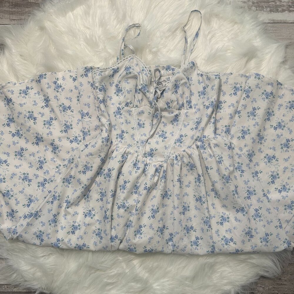 SHEIN Floral Corset Sundress, lace in front SIZE S